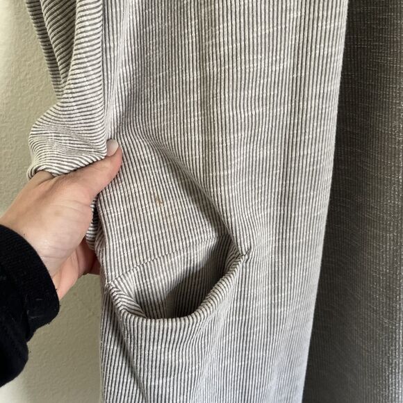 Anthropologie DONNI Ribbed Lightweight Pocket Sweater Coat Cardigan, Grey- O/S - Picture 3 of 9